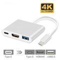 3IN1 USB C Hub Adapter Typ-C auf USB HDMI 4K HD TV PD Kabel für Mac Samsung PS