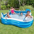 INTEX Swim Center Lounge Family Swimming Pool mit Getränkehalter Blau