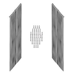 38 Stk Speichen aus Edelstahl Ø2mm Fahrradspeichen + Nippel 256-300mm Schwarz