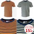 John Lewis Herren T-Shirt Oberteil Supima Baumwolle gestreift grün marineblau orange Jersey weich