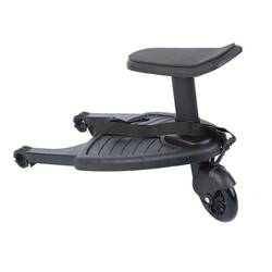 Buggy Board mit Sitz Kiddy Board Trittbrett für Kinderwagen Rollbrett Schwarz