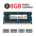 8GB 4GB 1600MHz DDR3L 1.35V PC3L-12800 sodimm Laptop Arbeitsspeicher Kingston DE