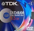 10 x TDK 5,2 GB TYP 1 doppelseitig DVD-RAM wiederbeschreibbare Discs