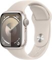 Apple Watch Series 9 41 mm Aluminiumgehäuse polarstern am Sportarmband S/M polar