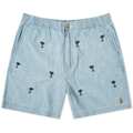 Polo Ralph Lauren Herren Prepster CHAMBRAY Chino Shorts Blau Palme