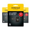 3 x INTENSO microSDHC Card Speicherkarten 32GB Class 10 3er Pack mit SD Adapter