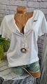 Shirt Bluse Tom Tailor Oberteil Kurzarm weiß 36/38bis 40/42 229 (0 654) NEU