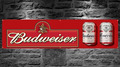 Budweiser Bier USA Racing Werbe Banner 240 cm große Fahne Flagge rot