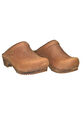 Sanita Clogs Damen Holz Pantolette Wood-Chrissy Open Leder 1200009W braun