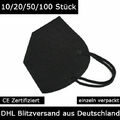 FFP2 Maske schwarz 10x 20x 50x 100x Stück Masken EU CE Atemschutzmasken Masken