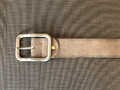 Damen Leder-Gürtel 100 cm, hellbeige - 4 cm breit / 100cm lang - schick