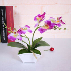 Home Decor Künstliche Schmetterling Orchidee Seide Blumen Pflanzen im Topf