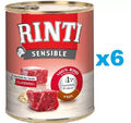 6x800 g RINTI Sensible Rindfleisch mit Reis glutenfrei Nassfutter alle Rassen