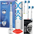 ORAL-B Pro 1 750 Weiß elektrische Zahnbürste + Etui + 4 Ersatzaufsätze
