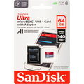 Sandisk Micro SDXC Karte 64GB Ultra Android UHS-I U1 140 MB/s A1 Class 10
