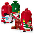 3x Geschenksack XXL für Weihnachten - Nikolausbeutel mit weihnachtlichen
