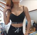 Calvin klein damen bustier Crop Top Oberteil Stretch Schwarz Gr XS 