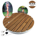 Gartendusche Aussendusche mobile Bodendusche rund  Pool Sauna aus Naturholz