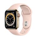 Apple Watch Series 4 Edelstahlgehäuse gold 40mm Sondrosa Armband sandrosa 