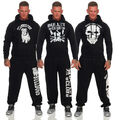 Herren Totenkopf Jogging Anzug Bulldogge Hoodie Sweatshirt Hose Sportanzug S-XXL