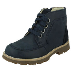 Clarks Baby Stiefel Heath Lace T Echtleder Blau 25,5