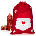 XL Geschenksack mit Weihnachtsmann-Motiv - Nikolausbeutel für Weihnachten