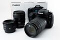 Canon EOS 80d 24.2MP 28-80/75-300/50mm Objektiv [ EXC W/8GB SD, Band [62]