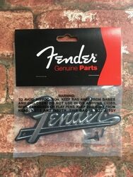 Fender Blackface Verstärker Logo/Abzeichen, schwarz & Chrom Metall, für '65 Twin usw.