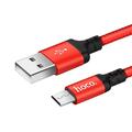 HOCO Micro USB Nylon Ladekabel Datenkabel kurz 1m z.B. für Samsung in ROT