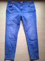 Sarah Kern Ankle Jeans Hose elastisch Gr. 44 46 Blau Ziersteine am Beinabschluss