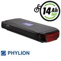 Phylion Akku 36V 14Ah Joycube Wall-ES mit DC-Ladebuchse für E-Bikes von Sparta/B