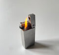 Kleines Alu Liftarm Benzinfeuerzeug aus Frankreich m. Logo ARCO, fast Neuzustand