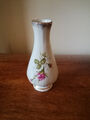 Chodziez kleine Rosen Blumen Vase mit Fuß weiß rosa Blumenmotiv Polen 14,5 cm