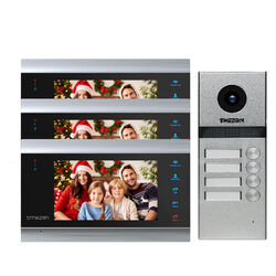 TMEZON HD BUS 4 Familien Video Türsprechanlage Sprechanlage 7'' Monitor 4-Draht