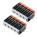 10x Patrone für PGI-5 bk XL CANON IP3500 IP4200X IP4300 IP4500X IP3300 IP5200R