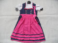 KRÜGER MADL wunderschönes Dirndl mit Bluse blau pink m. Rosen Gr. 104 TOP KSo818