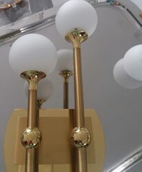 B+M zwei sehr hochwertige Massiv Messing  Lampe Art Deco  Wandleuchte dimmbar 