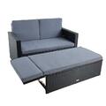 Gartenmöbel Polyrattan Sitzgruppe Lounge Sofa Gartensofa Essgruppe Set Schwarz