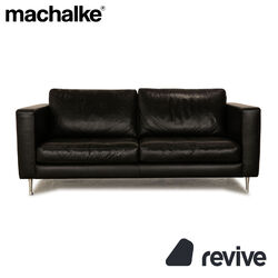 Machalke Manolito Leder Zweisitzer Schwarz Sofa Couch