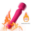 Neu Heizung Dil-do Dual-End Vibrator Silikon Elektrisch Magic Wand Massagestab