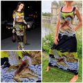 Jean Paul Gaultier Japanese Golden Eagle Fish Kendall Jenner  Mesh Tattoo Dress