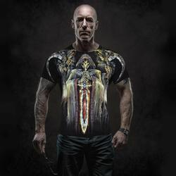 T-Shirt Herren leuchtet im Dunkeln Motivshirt Totenkopf Biker Rocker Ghost Skull