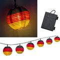 Outdoor LED Lichterkette 10 Deutschland-Lampions mit Batterie für Außen Garten