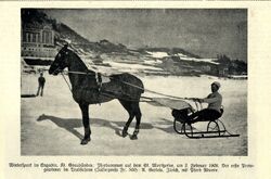Wintersport Engadin Kt.Graubünden Pferderennen  Historische Aufnahme von 1908