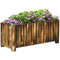 Outsunny Hochblumenbeet Holz rechteckig Pflanzgefäß Behälter Box Holz 4 Fuß