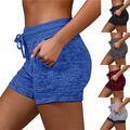 Damen Strand Shorts Kurze Hose Freizeit Yoga Hosen Jogginghose Hotpants Sommer