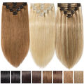 130-170g Dick Clip in Remy Echthaar Extensions Haarverlängerung Doppelt Tressen