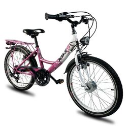 XB3 20 Zoll Fahrrad Kinderfahrrad Nabendynamo Licht 6 Gang PinkShimano Nabendynamo | LED Licht | Sicher nach StVZO 