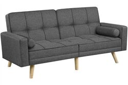 Klappsofa Bettsofa Couch mit Schlaffunktion/Verstellbarer Rückenlehne Dunkelgrau