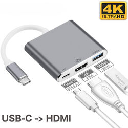 USB Typ C HUB Adapter zu HDMI Adapter USB 3.1 3.0 Grau weiß für Nintendo Switch✅ 4K-Übertragung ✅ Blitzeversand ✅ Usb-C ✅ DE-HÄNDLER